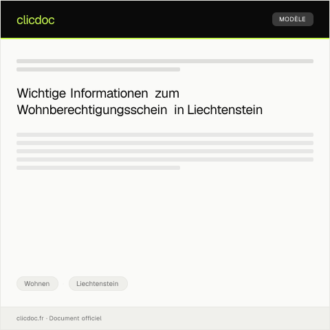 Dokumentvorschau: Antrag auf Wohnberechtigungsschein — Wohnen, Liechtenstein