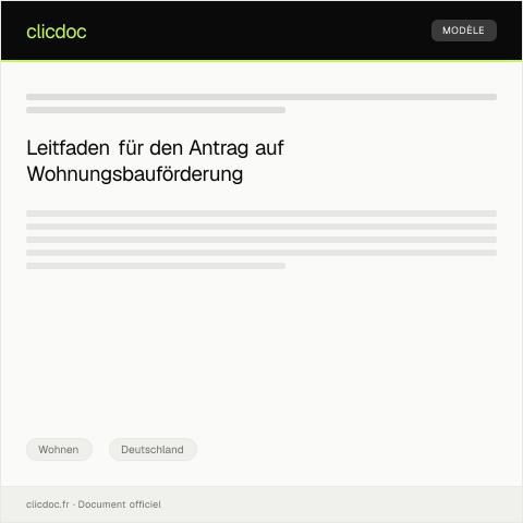 Dokumentvorschau: Antrag auf Wohnungsbauförderung – KfW Bankengruppe — Wohnen, Deutschland