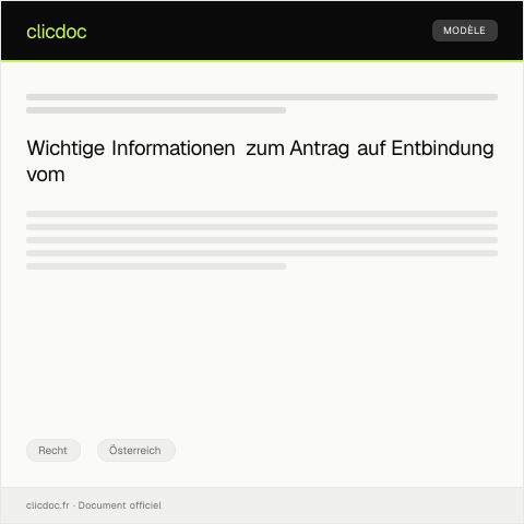Dokumentvorschau: Antrag auf Entbindung vom Zeugnisverweigerungsrecht — Recht, Österreich