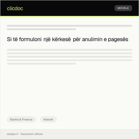 Document preview: Anulim i pagesës së gabueshme nga sistemi i pagesave online — Banka & Financa, Kosovë
