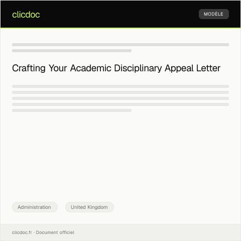 Document preview: Appeal Against Academic Disciplinary Decision — Administration, United Kingdom
