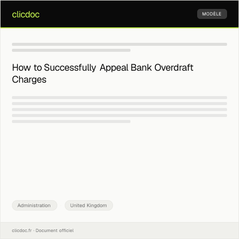 Document preview: Appeal Against Bank Overdraft Charges — Administration, United Kingdom