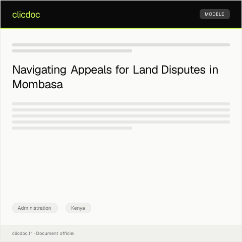 Document preview: Appeal Against Court Ruling on Land Dispute in Mombasa — Administration, Kenya