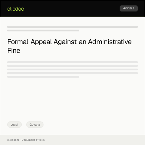 Document preview: Appeal Against Administrative Fine Imposed by the Environmental Protection Agency — Legal, Guyana