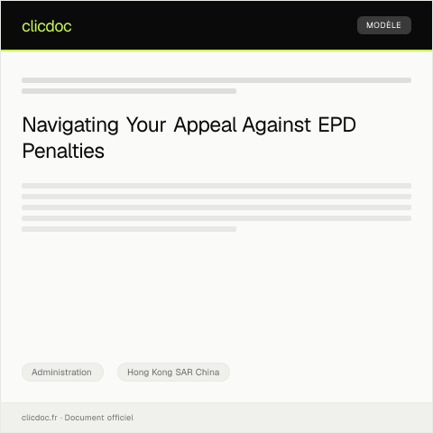 Document preview: Appeal Against Administrative Penalty from Environmental Protection Department — Administration, Hong Kong SAR China