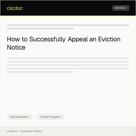 Document preview: Appeal Against Eviction Notice — Administration, United Kingdom