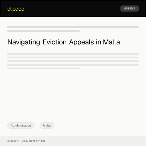 Document preview: Appeal Against Eviction Notice Issued by Landlord — Administration, Malta