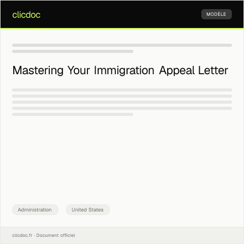 Document preview: Appeal Against Immigration Denial Decision — Administration, United States