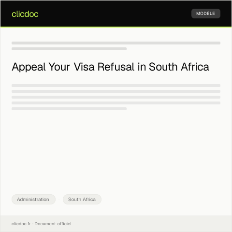Document preview: Appeal Against Decision of Immigration Department Refusing Visa Application in Cape Town — Administration, South Africa