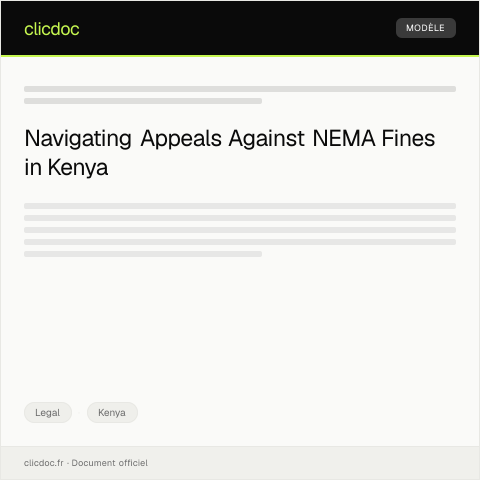 Document preview: Appeal against administrative fine issued by the National Environment Management Authority — Legal, Kenya