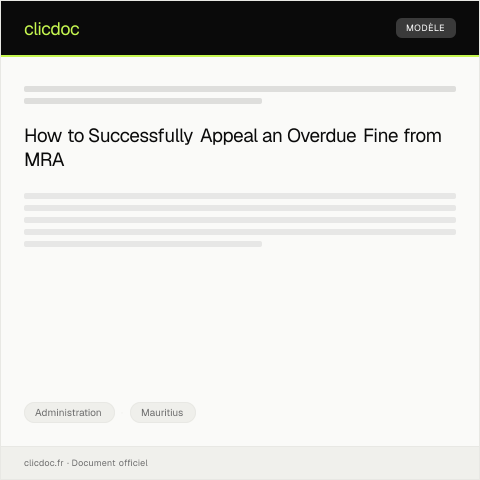 Document preview: Appeal Against Overdue Fine Imposed by the Mauritius Revenue Authority — Administration, Mauritius