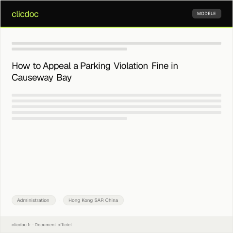 Document preview: Appeal Against Fine for Parking Violation at Causeway Bay — Administration, Hong Kong SAR China