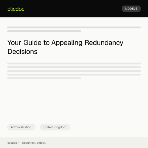 Document preview: Appeal Against Redundancy Decision — Administration, United Kingdom
