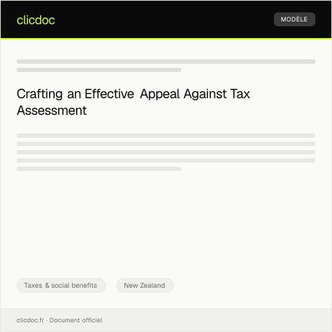 Document preview: Appeal Against Tax Assessment Decision — Taxes & social benefits, New Zealand