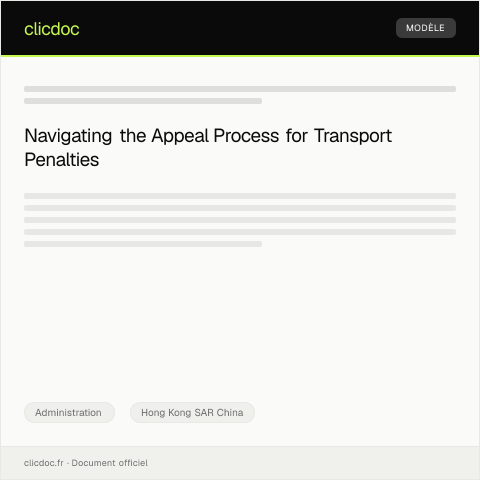 Document preview: Appeal Against Imposition of Penalty Fine from Transport Department — Administration, Hong Kong SAR China