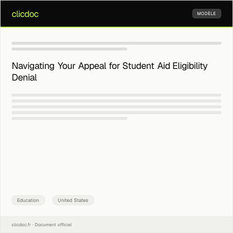 Document preview: Appeal Form for Federal Student Aid Eligibility Denial — Education, United States