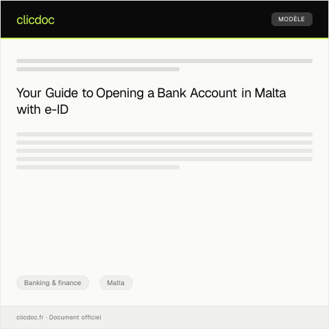 Document preview: Application for Bank Account Opening using e-ID — Banking & finance, Malta