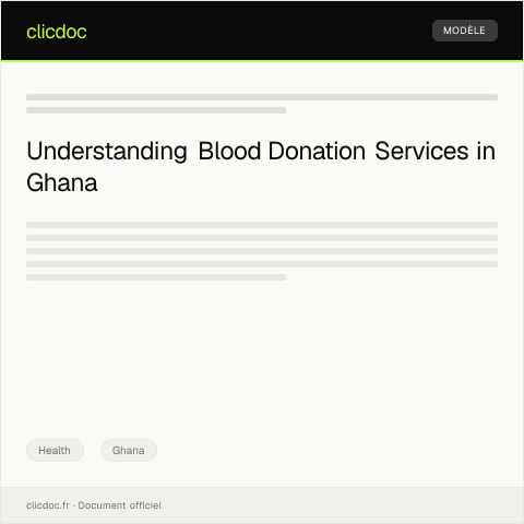Document preview: Application for Blood Donation and Transfusion Services — Health, Ghana