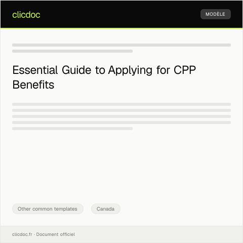 Document preview: Application for Canadian Pension Plan Benefits / Demande de prestations du Régime de pensions du Canada — Other common templates, Canada