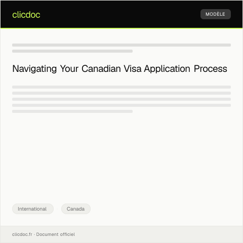 Document preview: Application for a Canadian Visa / Demande de visa pour le Canada — International, Canada