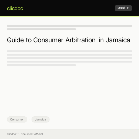Document preview: Application for Consumer Arbitration through Jamaica Consumer Protection Tribunal — Consumer, Jamaica