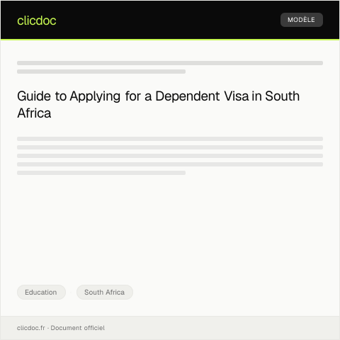 Document preview: Application for Dependent Visa for Student’s Family Members — Education, South Africa