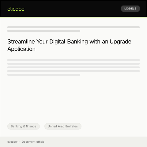 Document preview: Application for Digital Banking Service Upgrade / طلب ترقية الخدمة المصرفية الرقمية — Banking & finance, United Arab Emirates