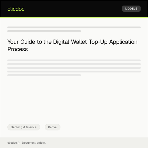 Document preview: Application for Digital Wallet Top-up (Form BK-DWT031) — Banking & finance, Kenya