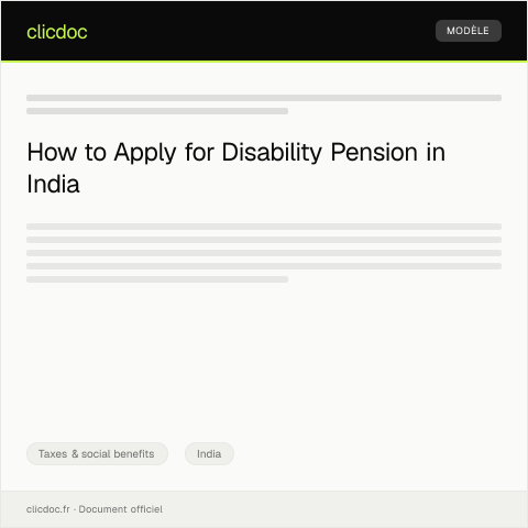 Document preview: Application for disability pension under social security scheme — Taxes & social benefits, India