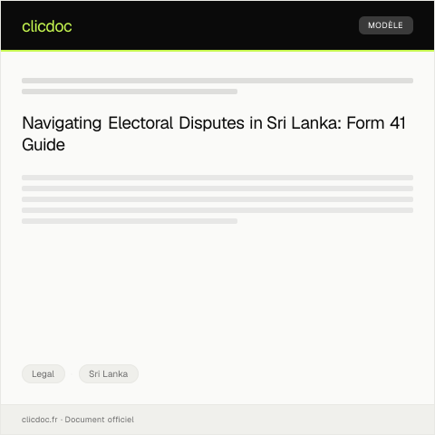 Document preview: Application for Electoral Dispute Resolution – Form 41 — Legal, Sri Lanka