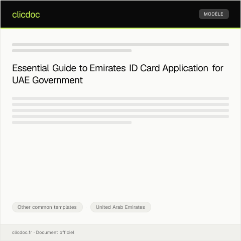 Document preview: Application for Emirates ID Card for Government Employees — Other common templates, United Arab Emirates