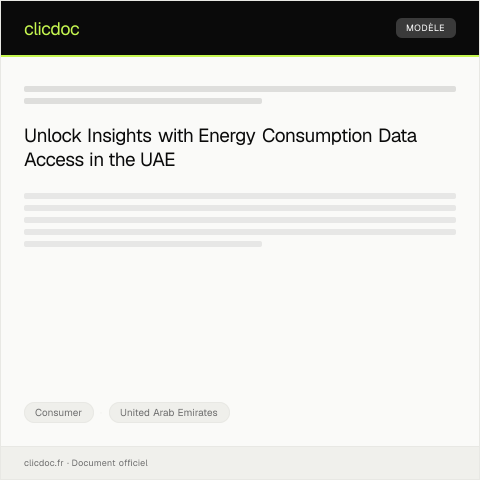 Document preview: Application for Energy Consumption Data Access (طلب الوصول إلى بيانات استهلاك الطاقة) — Consumer, United Arab Emirates