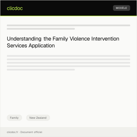Document preview: Application for Family Violence Intervention Services — Family, New Zealand