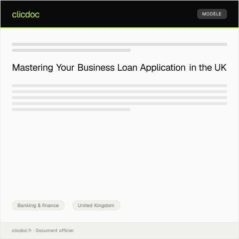 Document preview: Application for a Business Loan — Banking & finance, United Kingdom