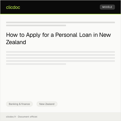Document preview: Application for a Personal Loan / Tono mō te nama whaiaro — Banking & finance, New Zealand