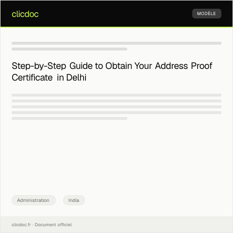 Document preview: Application for Issue of Address Proof Certificate from Municipal Corporation of Delhi — Administration, India