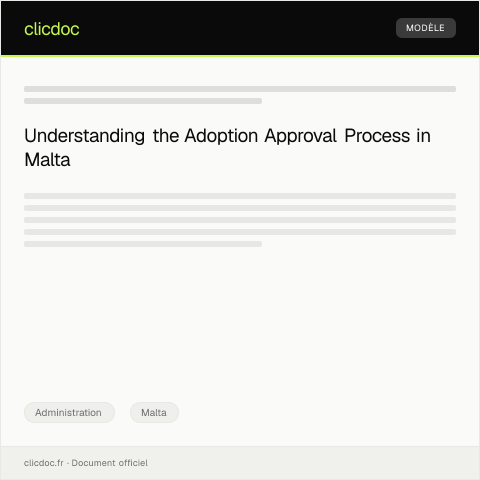Document preview: Application for Adoption Approval from Family Court — Administration, Malta