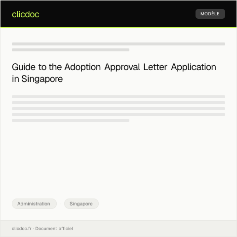 Document preview: Application for Adoption Approval Letter from Ministry of Social and Family Development — Administration, Singapore