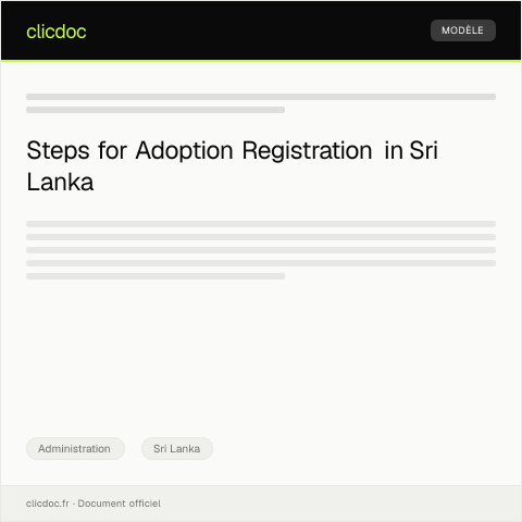 Document preview: Application for Adoption Registration at Provincial Authority — Administration, Sri Lanka