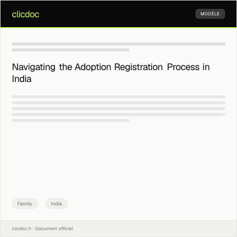Document preview: Application for Adoption Registration Certificate at Local Court — Family, India