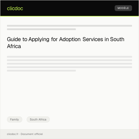 Document preview: Application for Adoption Services from the Department of Social Development — Family, South Africa