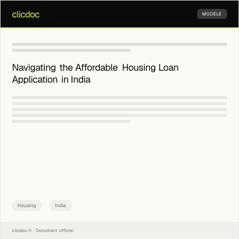 Document preview: Application for Affordable Housing Loan (Central Housing and Urban Poverty Alleviation Department) — Housing, India