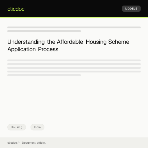 Document preview: Application for Affordable Housing Scheme (Housing and Urban Development Corporation Ltd.) — Housing, India