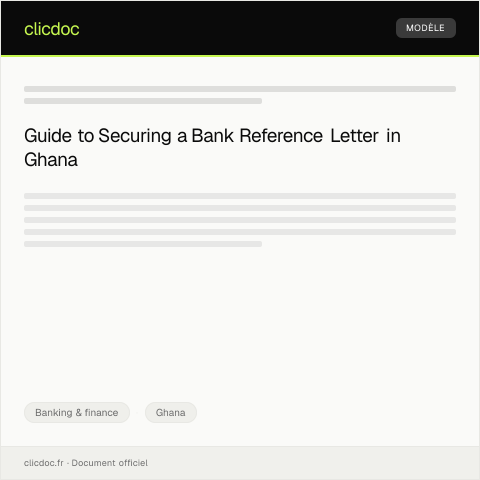 Document preview: Application for Bank Reference Letter — Banking & finance, Ghana