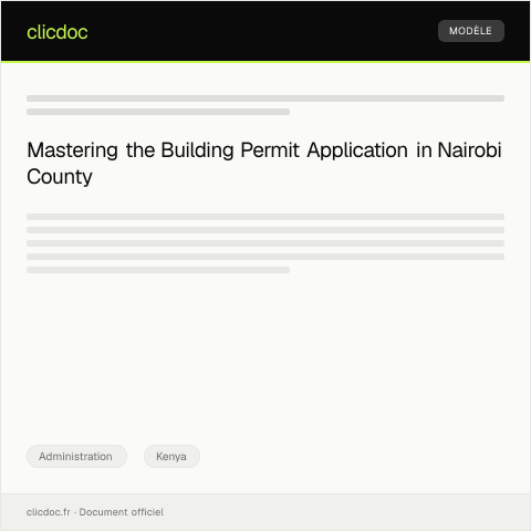 Document preview: Application for Building Permit at Nairobi County Planning Office — Administration, Kenya