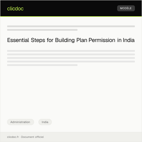 Document preview: Application for Grant of Building Plan Permission from Local Municipal Authority — Administration, India