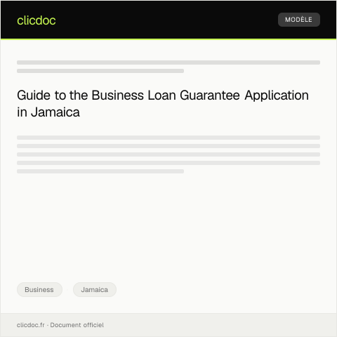 Document preview: Application for Business Loan Guarantee — Business, Jamaica