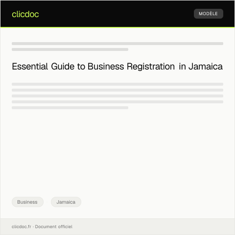 Document preview: Application for Business Registration — Business, Jamaica