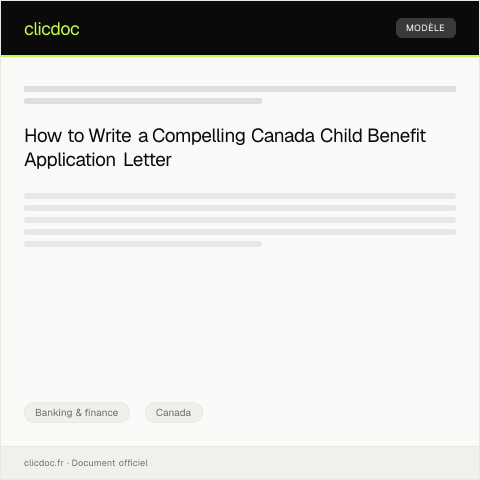 Document preview: Application for Canada Child Benefit - Demande de prestation canadienne pour enfants — Banking & finance, Canada