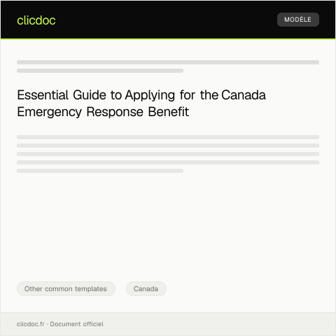 Document preview: Application for Canada Emergency Response Benefit / Demande de prestation d'urgence canadienne — Other common templates, Canada